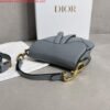Dior S5685 Micro Saddle Bag With Strap Scarlet Gray Goatskin