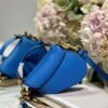 Dior S5685 Micro Saddle Bag With Strap Scarlet Blue Goatskin