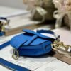 Dior S5685 Micro Saddle Bag With Strap Scarlet Blue Goatskin