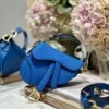 Dior S5685 Micro Saddle Bag With Strap Scarlet Blue Goatskin