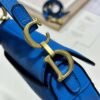 Dior S5685 Micro Saddle Bag With Strap Scarlet Blue Goatskin