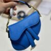Dior S5685 Micro Saddle Bag With Strap Scarlet Blue Goatskin