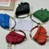 Dior S5685 Micro Saddle Bag With Strap Scarlet Blue Goatskin