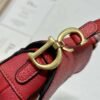 Replica Dior S5685 Micro Saddle Bag With Strap Scarlet Red Goatskin
