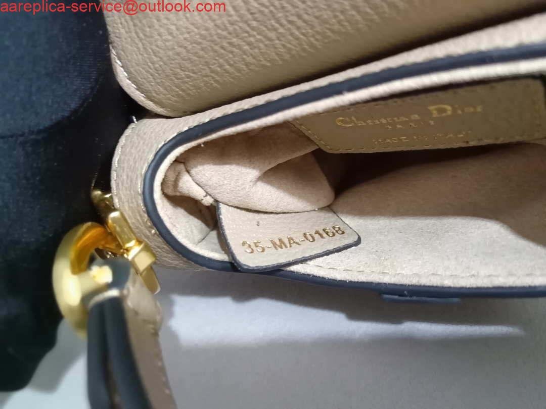 Replica Dior S5685 Micro Saddle Bag With Strap Scarlet Light Gray Goatskin