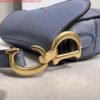 Replica Dior S5685 Micro Saddle Bag With Strap Scarlet Light Blue Goatskin