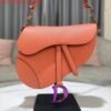 Dior M0446 Dior Saddle Bag Orange Grained Calfskin Purple logo