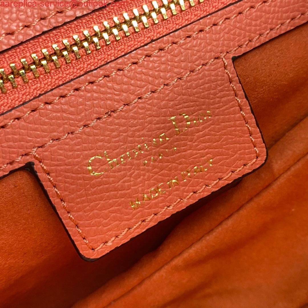 Dior M0446 Dior Saddle Bag Orange Grained Calfskin Purple logo