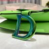 Replica Dior M0446 Dior Saddle Bag Green Grained Calfskin Blue logo