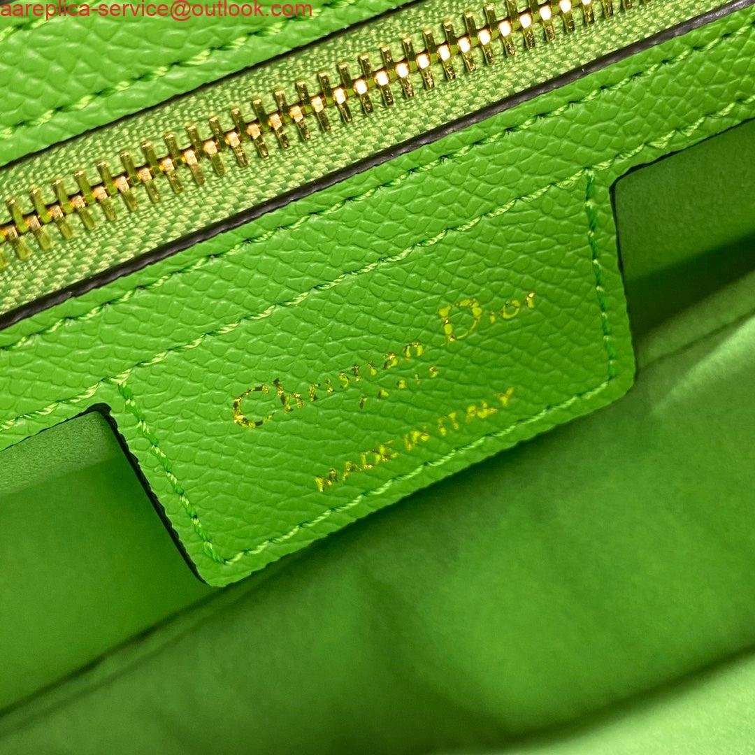 Replica Dior M0446 Dior Saddle Bag Green Grained Calfskin Blue logo