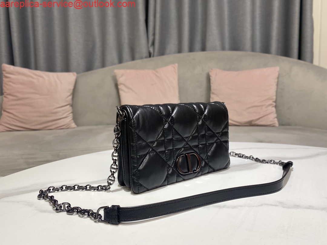 Dior S5135 Caro Macrocannage Pouch Black Quilted Macrocannage Calfskin