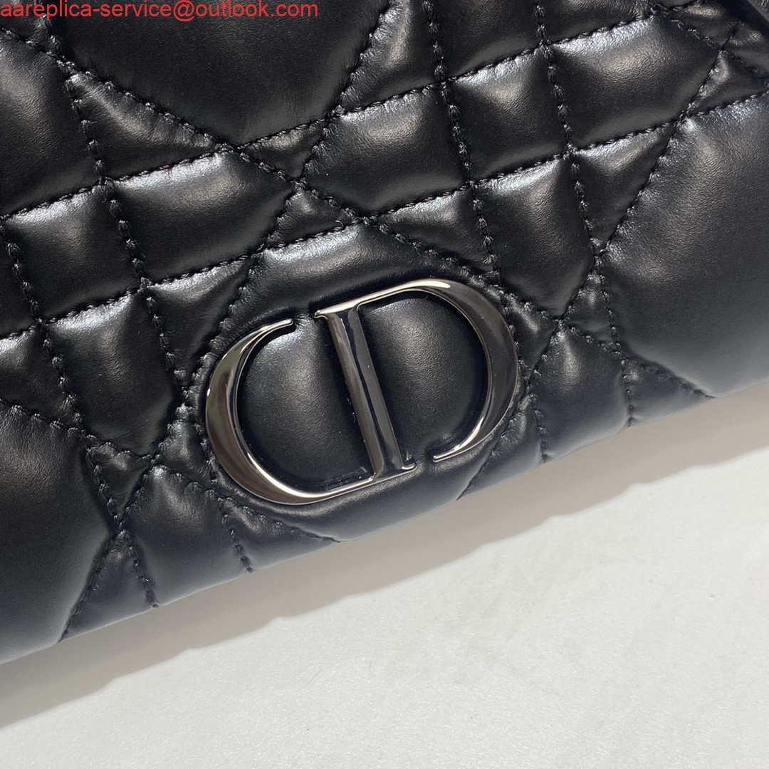 Dior S5135 Caro Macrocannage Pouch Black Quilted Macrocannage Calfskin