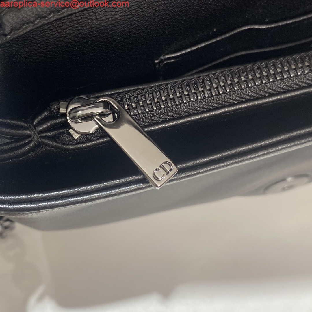 Dior S5135 Caro Macrocannage Pouch Black Quilted Macrocannage Calfskin