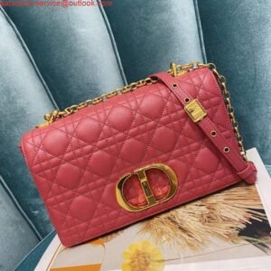 Replica Mini Lady Dior Bag Red Cannage Lambskin