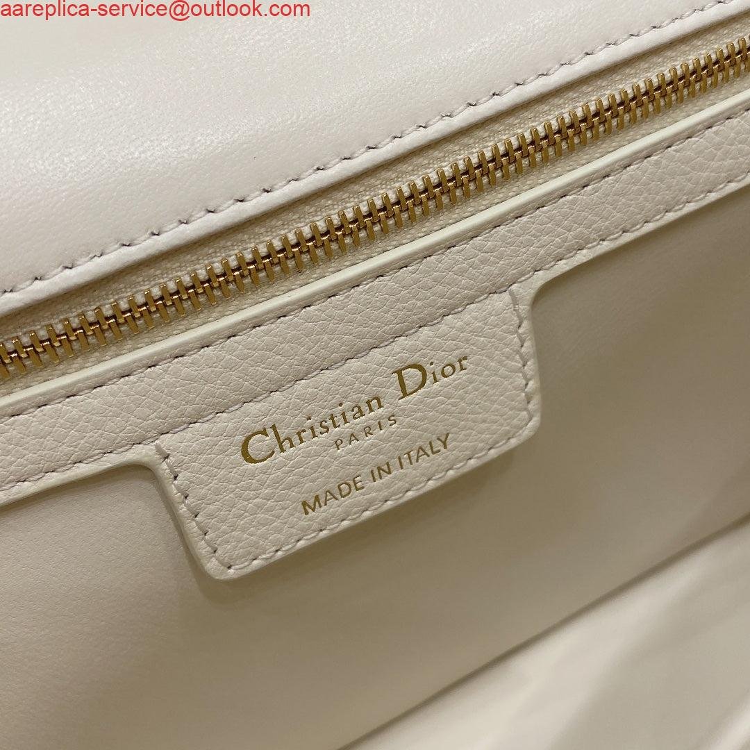 Replica Dior Medium Caro Bag Calfskin M9242 White