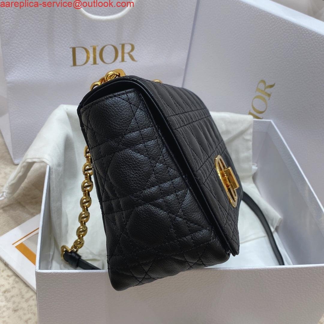 Replica Dior Medium Caro Bag Calfskin M9242 Black