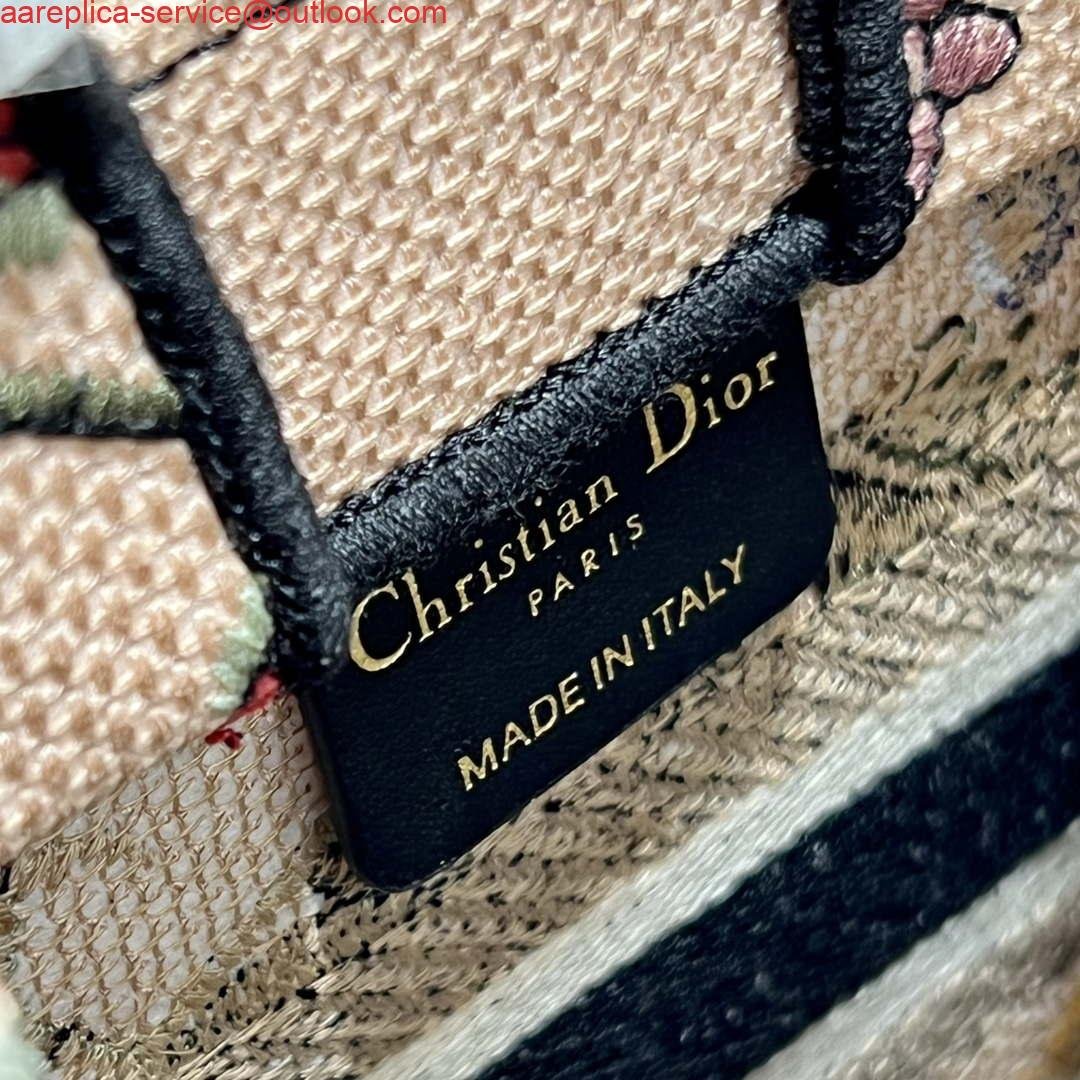Dior S5555 Mini Dior Book Tote Phone Bag Pink multicolor embroidery S1103