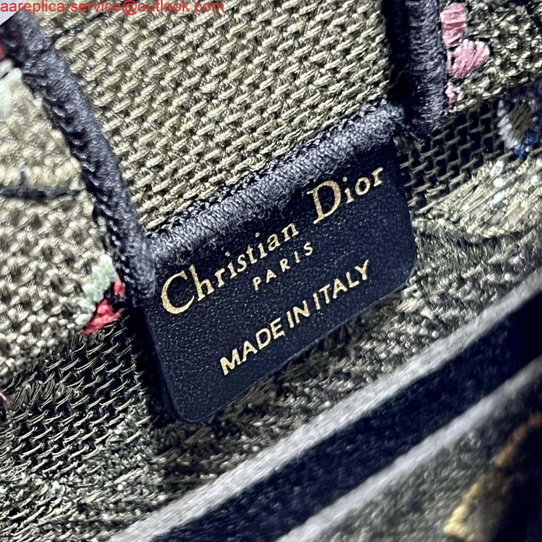 Replica Dior S5555 Mini Dior Book Tote Phone Bag Green multicolor embroidery S1100