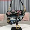 Dior M0455 Saddle Bag With Strap Black Cross-Stitch Embroidery
