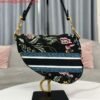 Dior M0455 Saddle Bag With Strap Black Cross-Stitch Embroidery