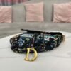 Dior M0455 Saddle Bag With Strap Black Cross-Stitch Embroidery