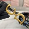 Dior M0455 Saddle Bag With Strap Black Cross-Stitch Embroidery