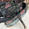 Dior M0455 Saddle Bag With Strap Black Cross-Stitch Embroidery