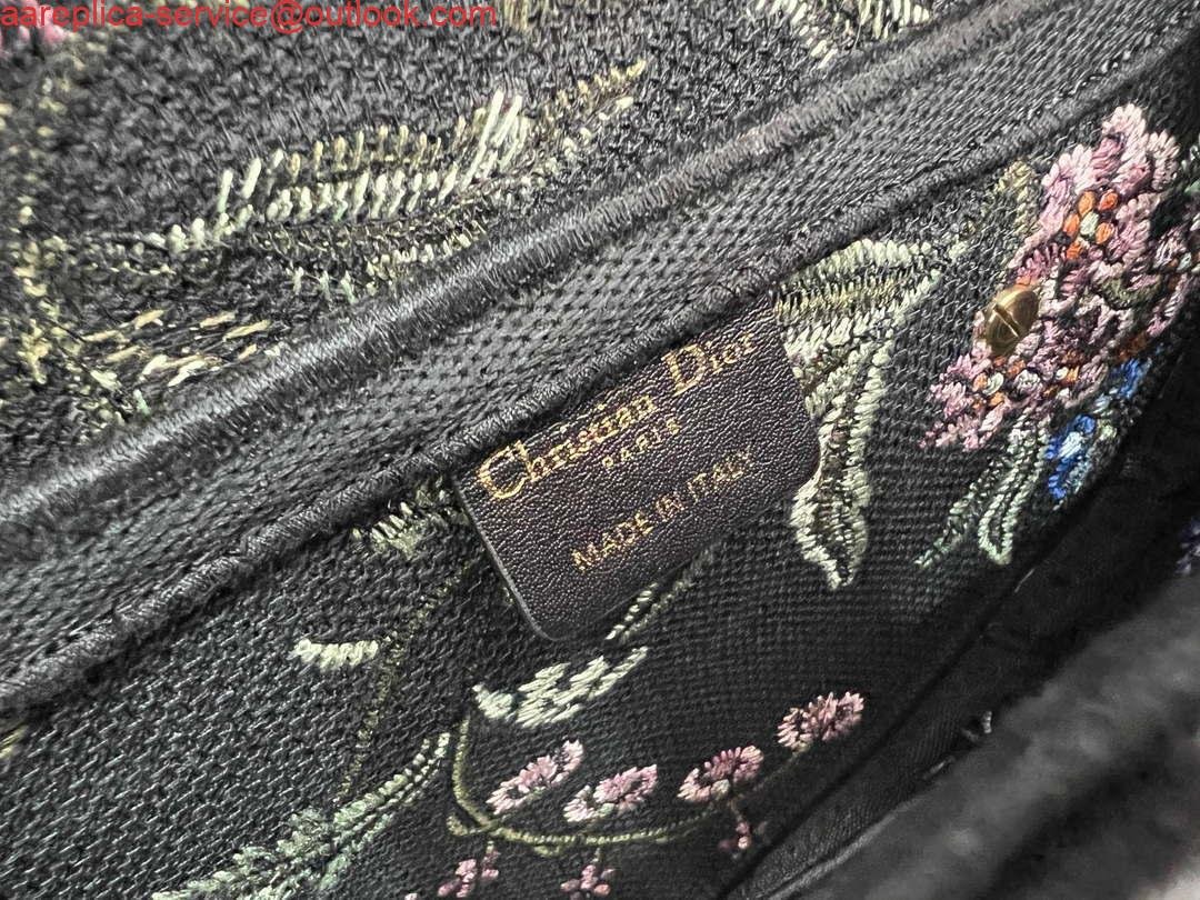 Dior M0455 Saddle Bag With Strap Black Cross-Stitch Embroidery