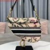 Dior M0455 Saddle Bag With Strap Pink Cross-Stitch Embroidery