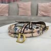 Dior M0455 Saddle Bag With Strap Pink Cross-Stitch Embroidery