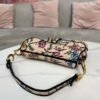 Dior M0455 Saddle Bag With Strap Pink Cross-Stitch Embroidery