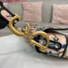 Dior M0455 Saddle Bag With Strap Pink Cross-Stitch Embroidery