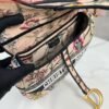 Dior M0455 Saddle Bag With Strap Pink Cross-Stitch Embroidery