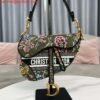 Dior M0455 Saddle Bag With Strap Green Cross-Stitch Embroidery