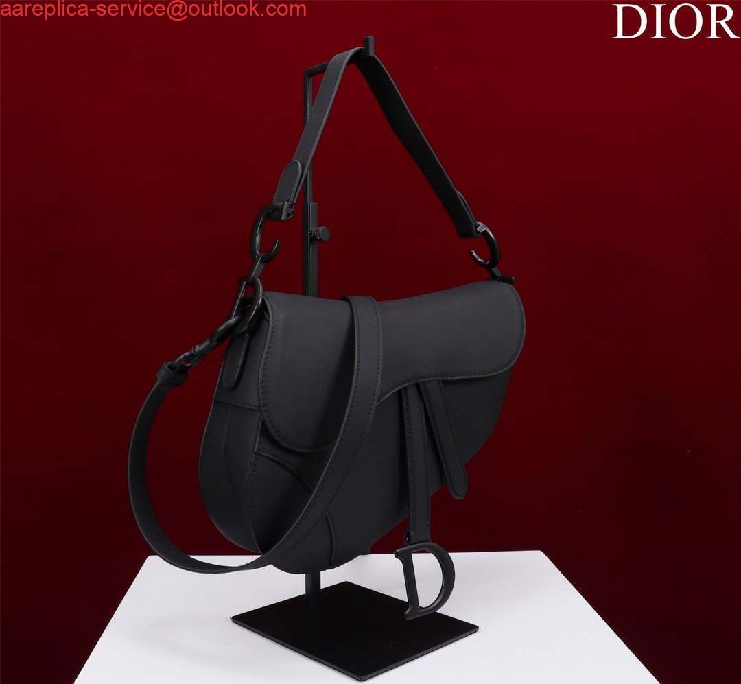 Dior M0455 Saddle Bag With Strap Black Ultramatte Calfskin Black Hardware