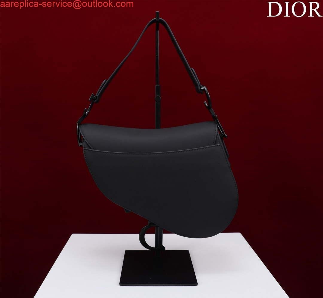 Dior M0455 Saddle Bag With Strap Black Ultramatte Calfskin Black Hardware