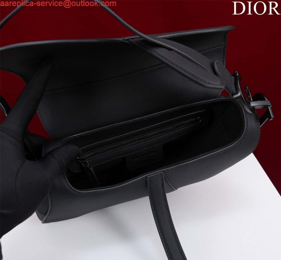 Dior M0455 Saddle Bag With Strap Black Ultramatte Calfskin Black Hardware