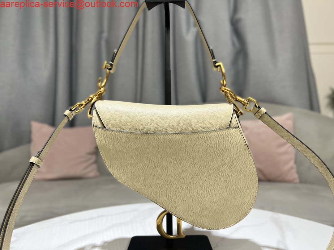 Dior M0455 Saddle Bag With Strap Apricot Grained Calfskin