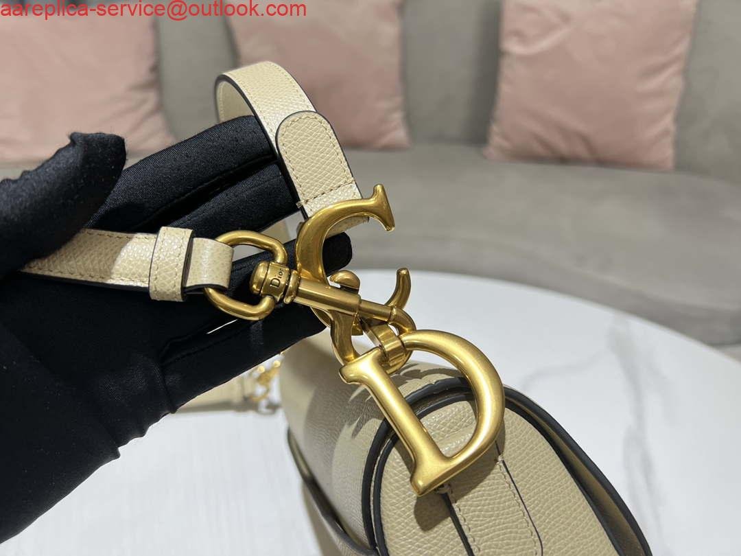 Dior M0455 Saddle Bag With Strap Apricot Grained Calfskin