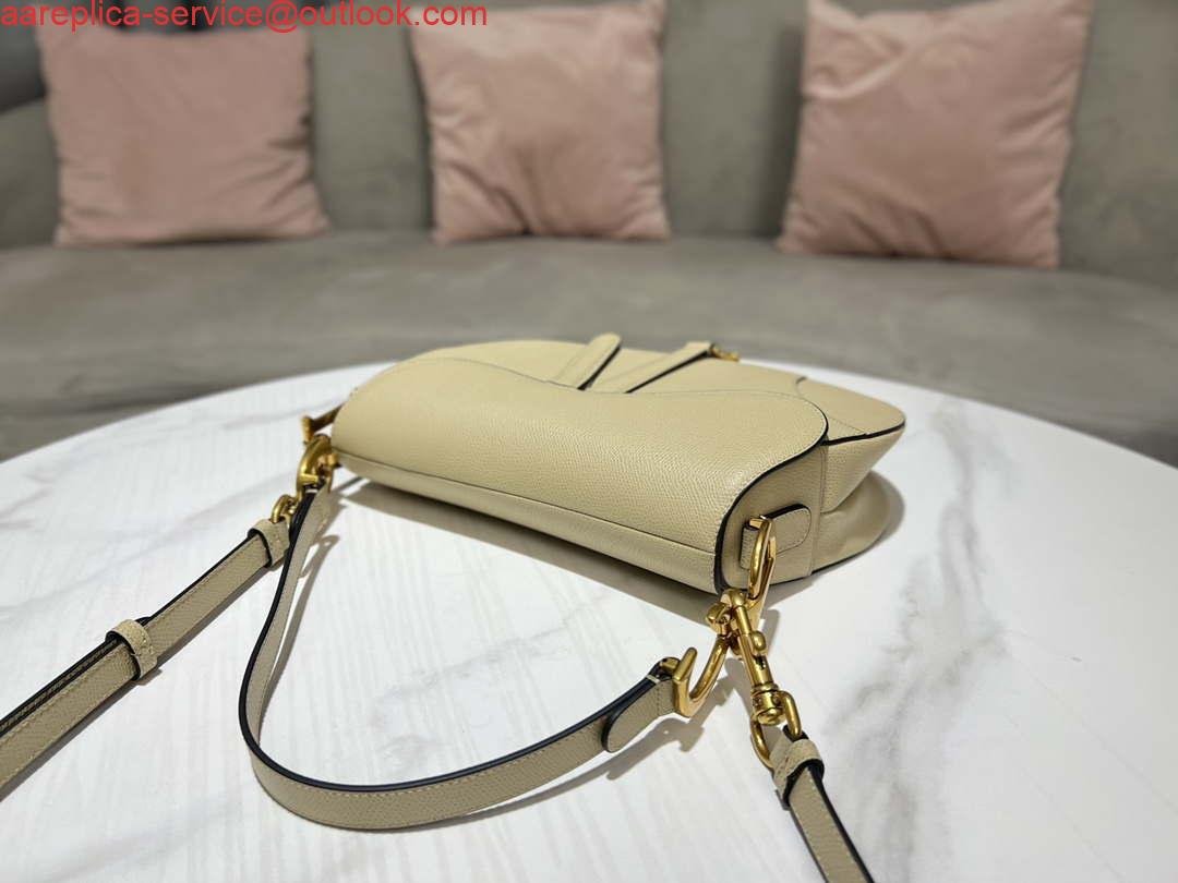 Dior M0455 Saddle Bag With Strap Apricot Grained Calfskin