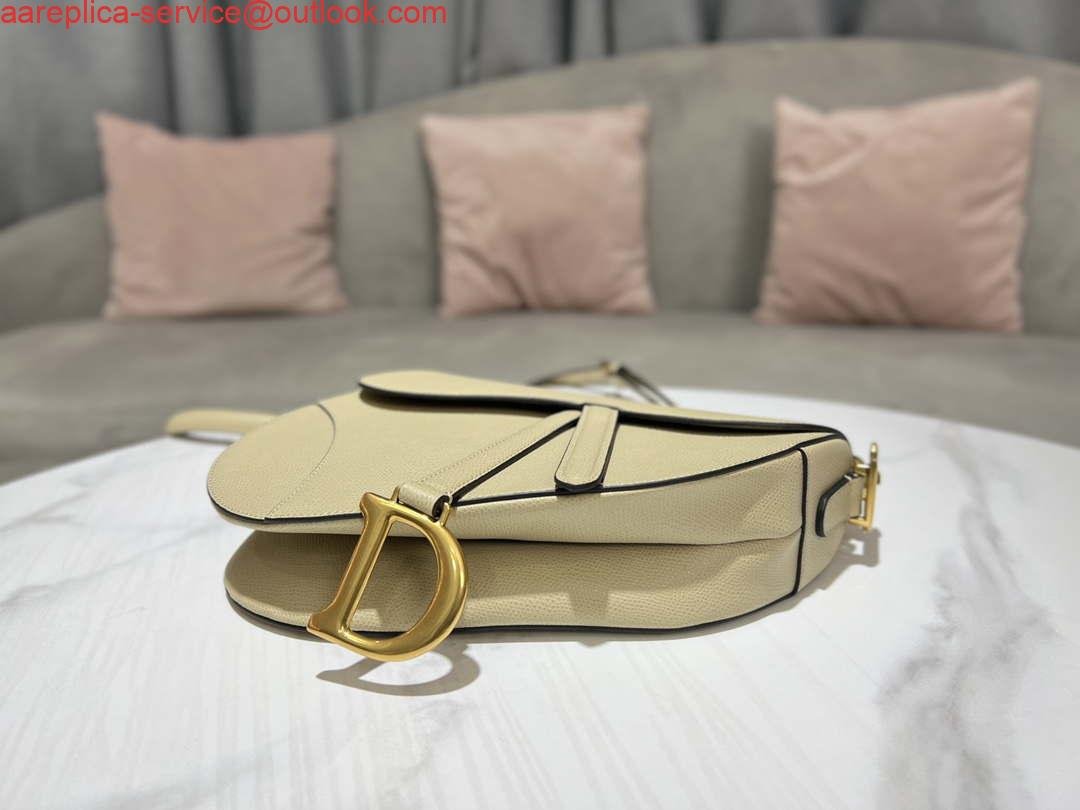 Dior M0455 Saddle Bag With Strap Apricot Grained Calfskin