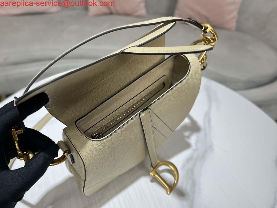 Dior M0455 Saddle Bag With Strap Apricot Grained Calfskin