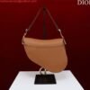 Dior M0455 Saddle Bag With Strap Brown Grained Calfskin
