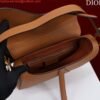 Dior M0455 Saddle Bag With Strap Brown Grained Calfskin