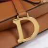 Dior M0455 Saddle Bag With Strap Brown Grained Calfskin