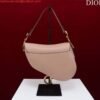 Dior M0455 Saddle Bag With Strap Pink Grained Calfskin