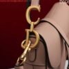 Dior M0455 Saddle Bag With Strap Pink Grained Calfskin