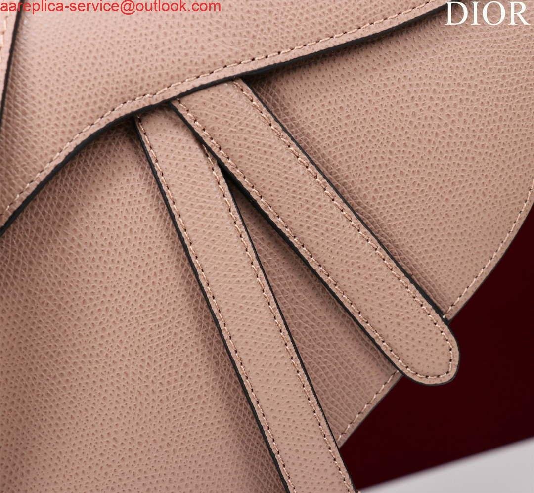 Dior M0455 Saddle Bag With Strap Pink Grained Calfskin