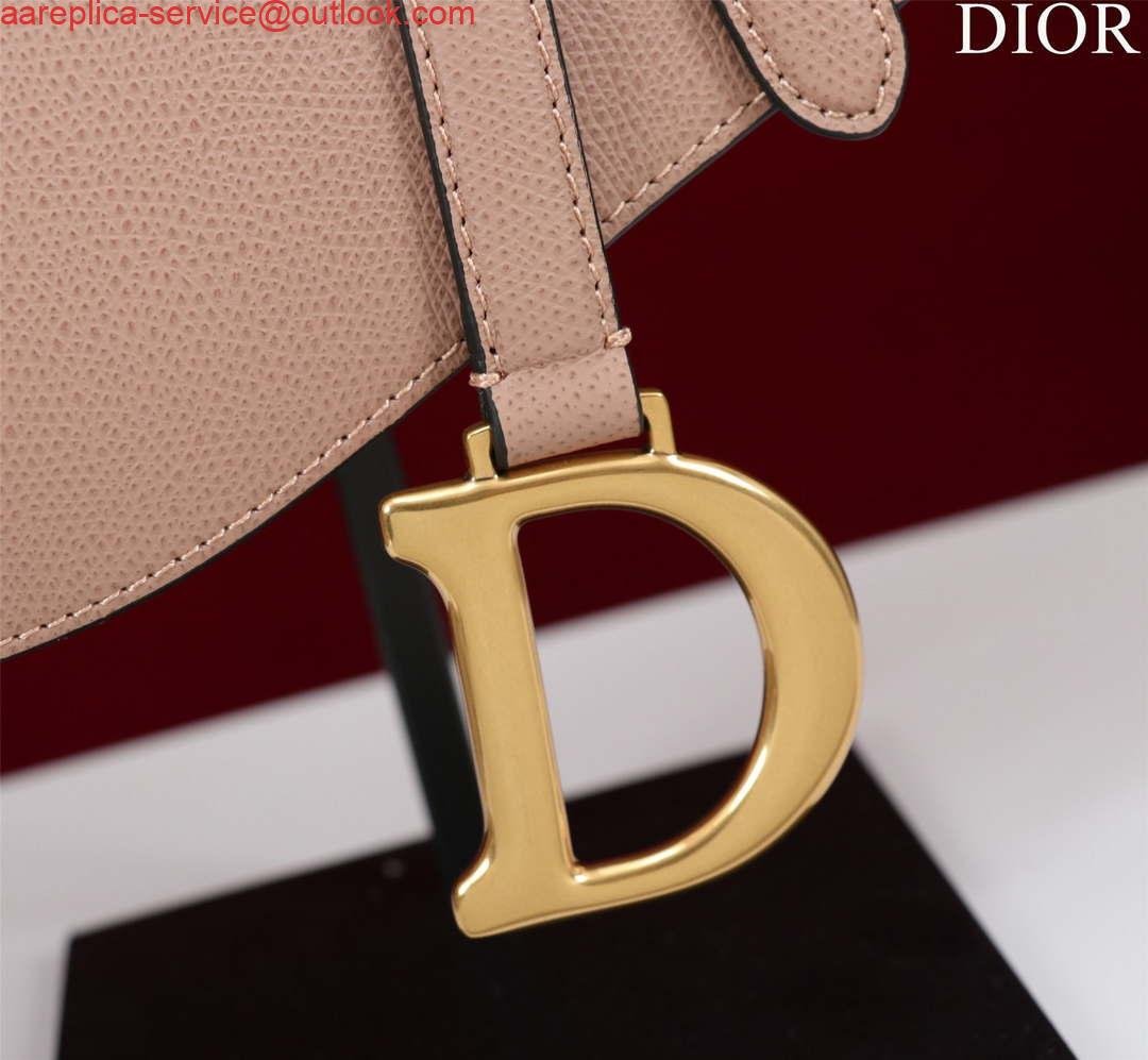 Dior M0455 Saddle Bag With Strap Pink Grained Calfskin