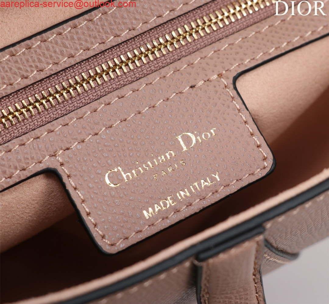 Dior M0455 Saddle Bag With Strap Pink Grained Calfskin